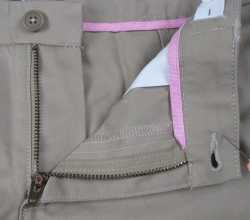 LANDS END Khaki School Uniform Plain Front Chino Shorts Girls 14 Slim *NEW* - Picture 3 of 5