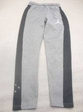 Air Jordan Size L Boy Gray Cotton Pull On Drawstring Pocket Track Sweatpants 848
