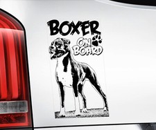 Boxer Dog - Car Window Sticker - Sign Art On Board Standing German - TYP2BLK