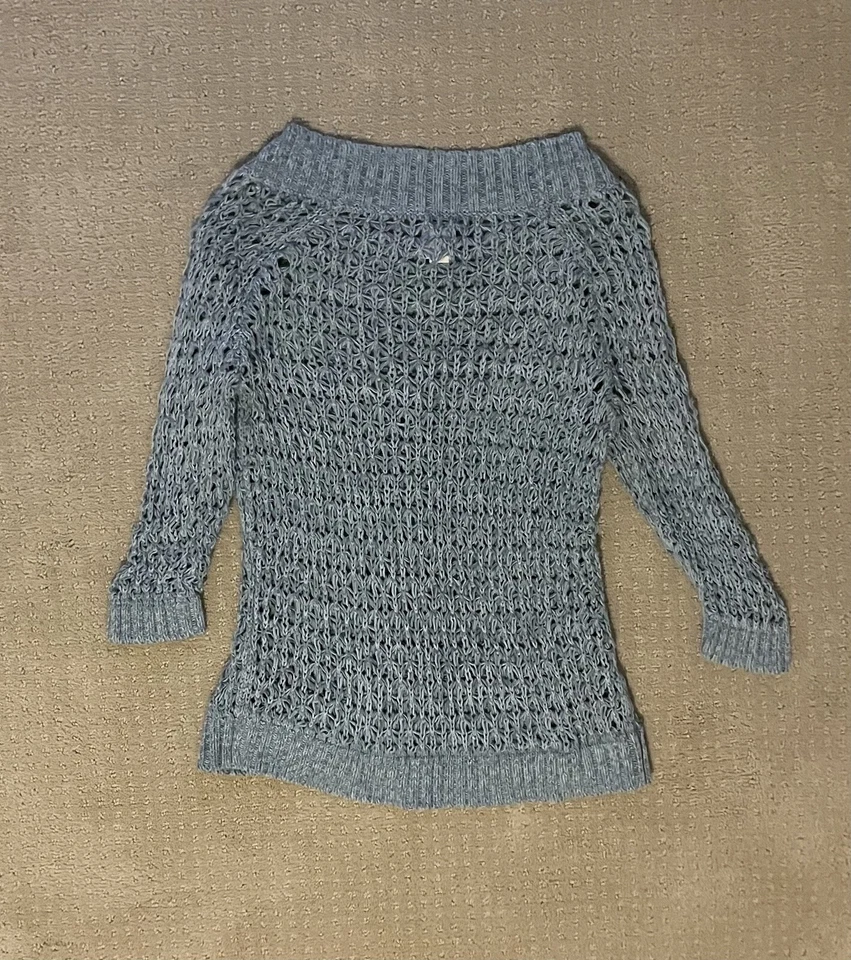 Mudd Girl's Sweater Cable Heavy Knit Long Sleeve Light Blue Size S - Imagem 2 de 3