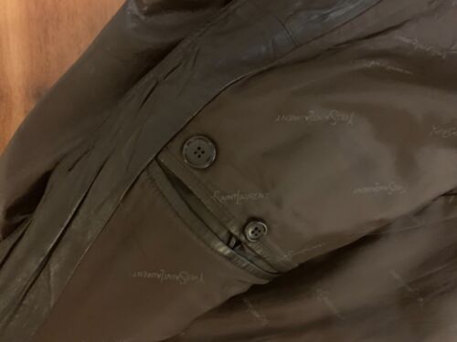 YVES SAINT LAURENT MENS Dark Brown Very Supple Leather RARE Hard to Find Vintage - Picture 3 of 8