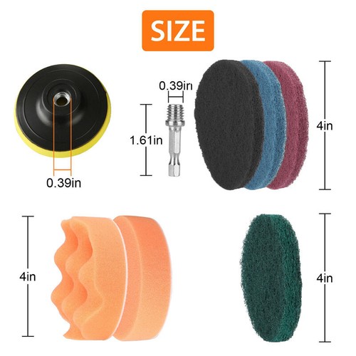 3-30pc Home Drill Brush Attachment Power Scrubber Set Car Cleaning Kit Combo Tub - Bild 58 von 70