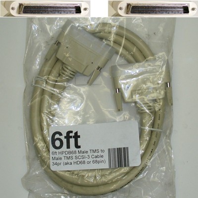 6ft long HPDB68pin Male~M SCSI3 MM External Cable/Cord/Wire HD/MD/HP/MINI/DB/H68