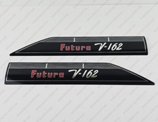 GLASTRON FUTURA V-162 1973 CHROM BOOT LOGO AUFKLEBER STICKER 13,5" x 2,5" 2 S...