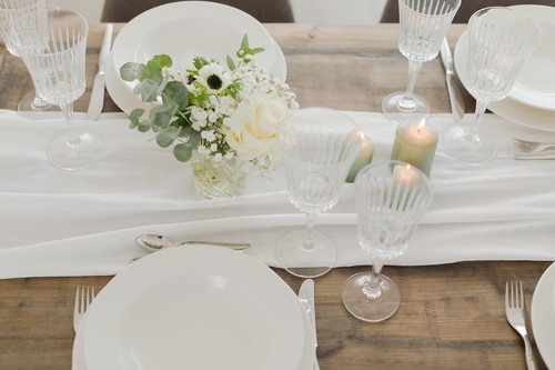Tischläufer Musselin Dekostoff Tischband Hochzeit Taufe Geburtstag Tischdeko 5m - Bild 24 von 43