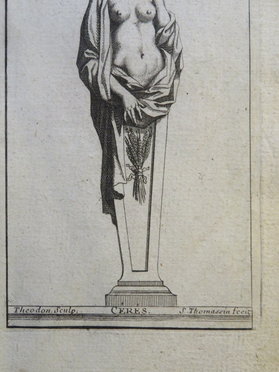 THOMASSIN (1652-1732) GRAVURE XVIII° STATUE MYTHOLOGIE VERSAILLES HOMME 1710 kr