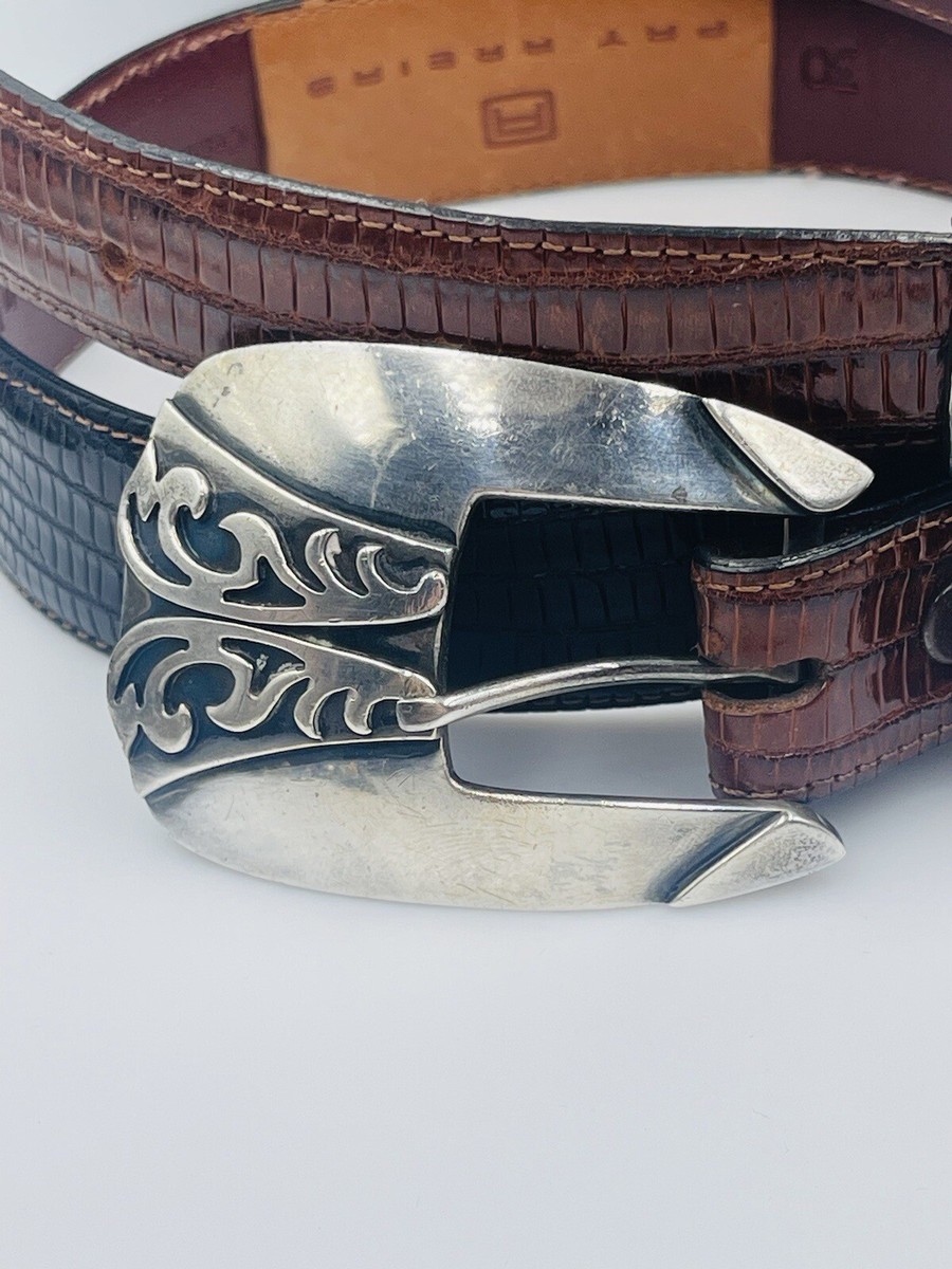 Pat Areias Sterling Silver & Genuine Lizard Leather Belt | eBay display picture 2