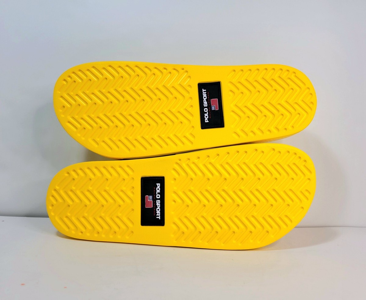 Polo Sport Sandals Mens 14 Ralph Lauren Slides Flag Yellow New Polo Ralph Lauren Polo Slide Sandals Yellow Sandals & Slides  main image 2