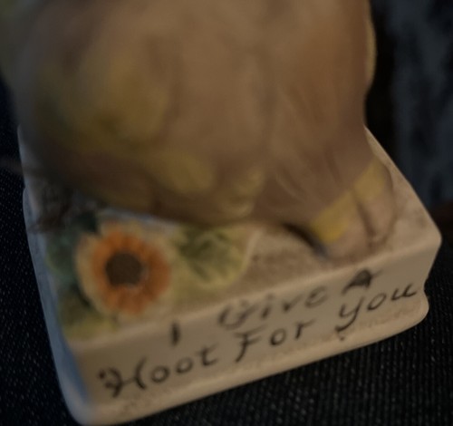 Owl Figurine Vintage Ceramic "I Give A Hoot For You" Kitsch Decor 1970s - Picture 6 of 18