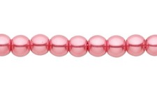 Dark Bright Pink 6mm Round Glass Pearl Beads with 1.1-1.2mm Hole 2 Stds 134  