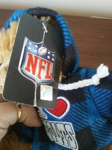 NFL Good Stuff I Love Colts Plush Teddy Bear In Blue Black Plaid Hoodie 10" - Picture 2 of 8