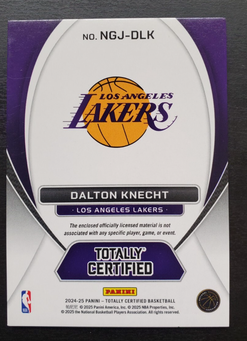 2024-25 Panini Totally Certified Dalton Knecht New Generation RC
