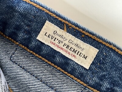 Vintage Levis Premium BIG E 501 S Button Fly Jeans W 25 L 30 Denim