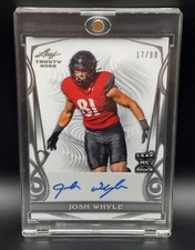 2023 Leaf Trinity Autographs Silver #BA-JW1 Josh Whyle Rookie Auto RC Titans /99