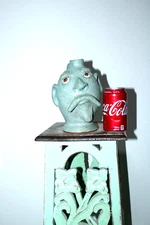 billy joe craven , junior face jug, pottery,  folk art 8''x5''