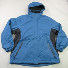 Rivers End Coat Womens Large Long Sleeve Full Zip Pockets Puffer Hooded Adult