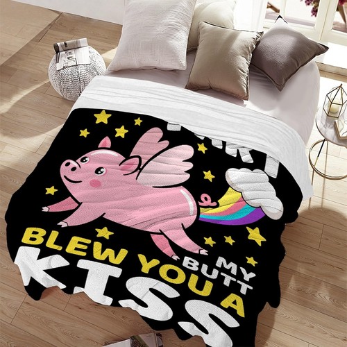 Funny Pig Blanket Gift for Girls Boys- 50x60 Inches Soft Flannel Throws Blank... - Picture 9 of 9