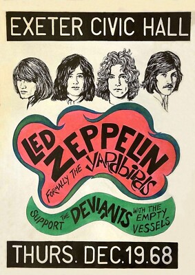 Led Zeppelin formerly The Yardbirds Mini Concert Poster 1968 4x6