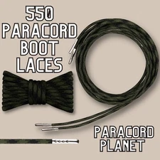 PARACORD PLANET 550 Paracord Boot Lace Kit | 72 Inch | Heavy Duty Metal Ends