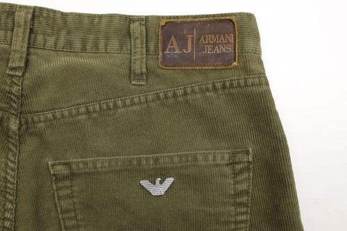 Armani Jeans Men's Simin T Vintage Corduroy Straight Leg Jeans Green Sz 33X33 - Picture 9 of 15