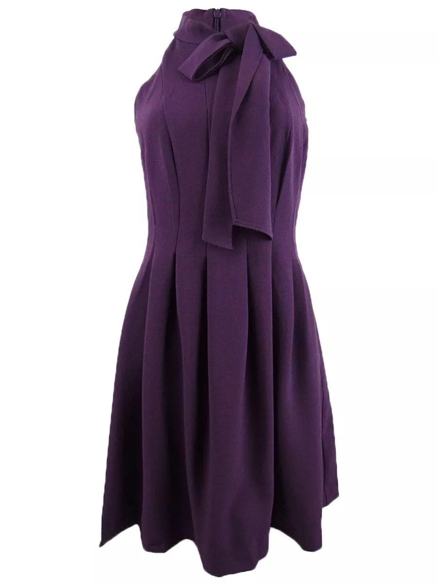 Vince camuto bow neck clearance fit and flare dress