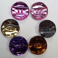 Buttons Large Round Mirror Back 25mm Reflective Ripple BUY 2 4 8 6 COLOUR 029