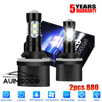 For Ford Mustang Focus E-150 E-250 Taurus Front Fog Light 6000K White LED Bulbs