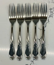 RETRONEU Stephanie Dinner Forks Replacement Set of 5 Flatware 7 3/4 in Glossy