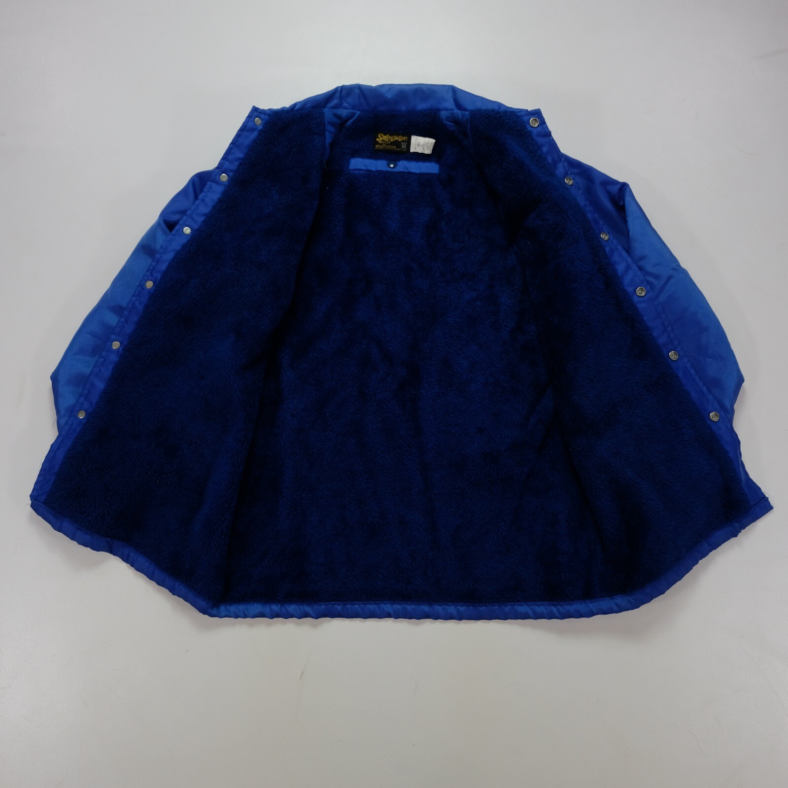 Rare VTG SWINGSTER DeKalb Pig Patch Logo Faux Fur Lin… Gem