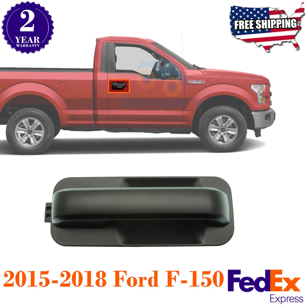 Front Or Rear Right Door Handle Exterior For 2015-2018 Ford F-150 Passenger Side