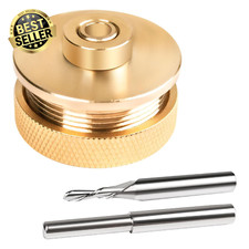 71333 Solid Brass Inlay Kit,1/8" Carbide Router Bit, 1/4" Shank, Bushing &Collar