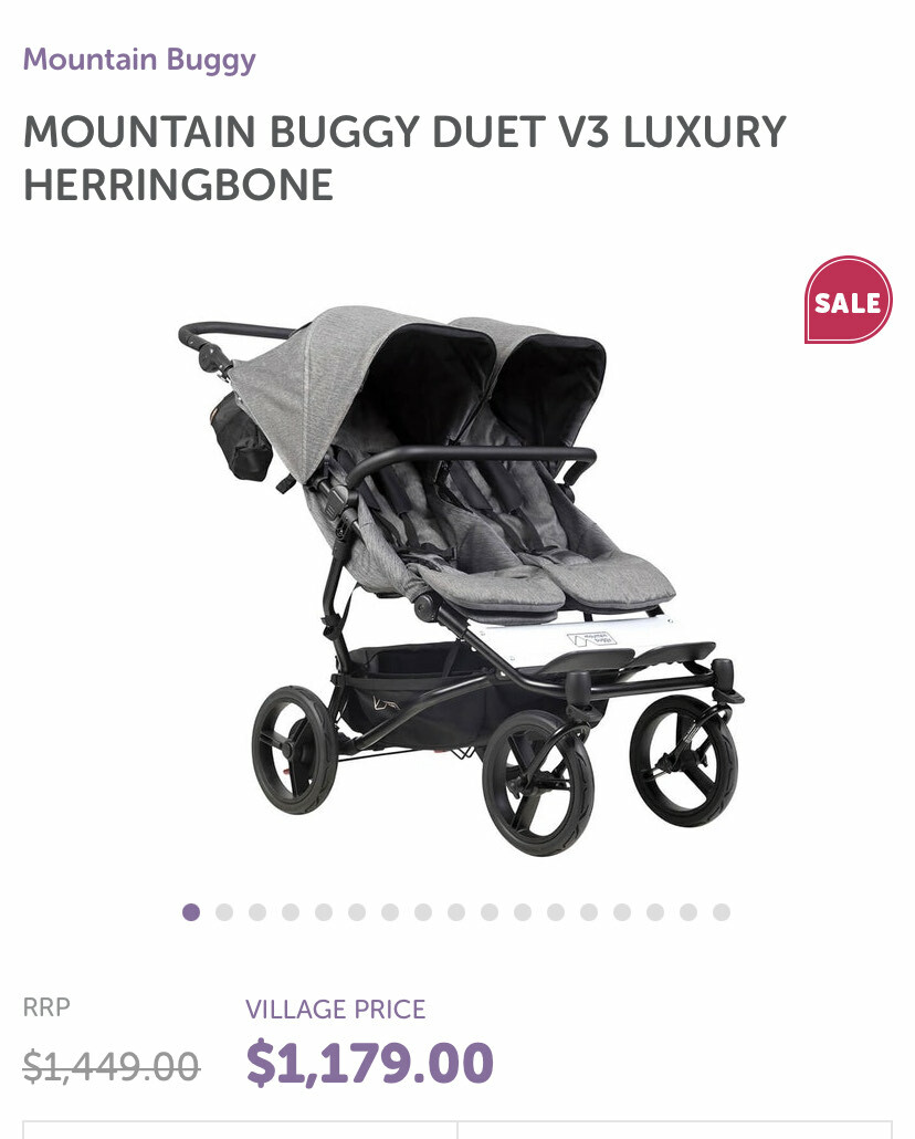 Used Twin Mountain Buggy with car seats Australia