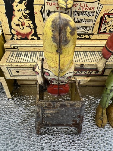 UNIQUE ART LI'L ABNER DOGPATCH BAND TIN WIND UP TOY 1945 - Picture 4 of 9