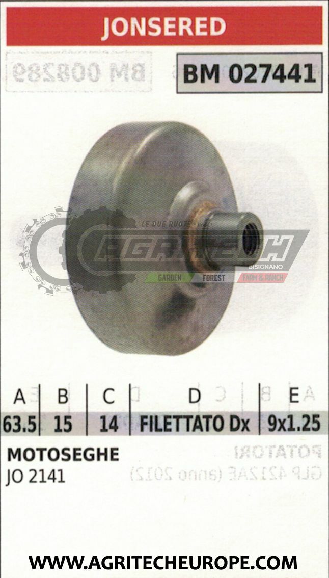 Ridai Potenza alla Jonsered 2141! Campana Frizione 63.5mm .325 7T
