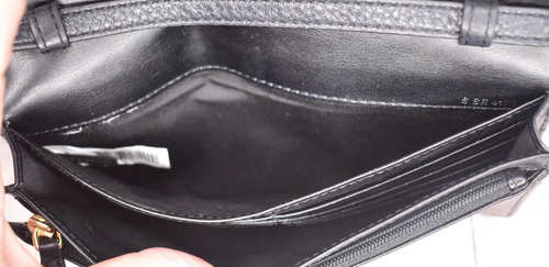 Marc Jacobs Black Pebbled Leather Empire City Wallet w/ Strap Crossbody Purse - Picture 11 of 22