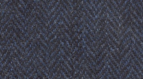 Harris Tweed Navy Herringbone Silver Plated Cufflinks - Picture 3 of 9
