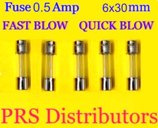 Fuse 0.5A 250V 6X30mm FAST BLOW QUICK BLOW Glass Fuse 0.5 Amp 5 pieces USASELLER