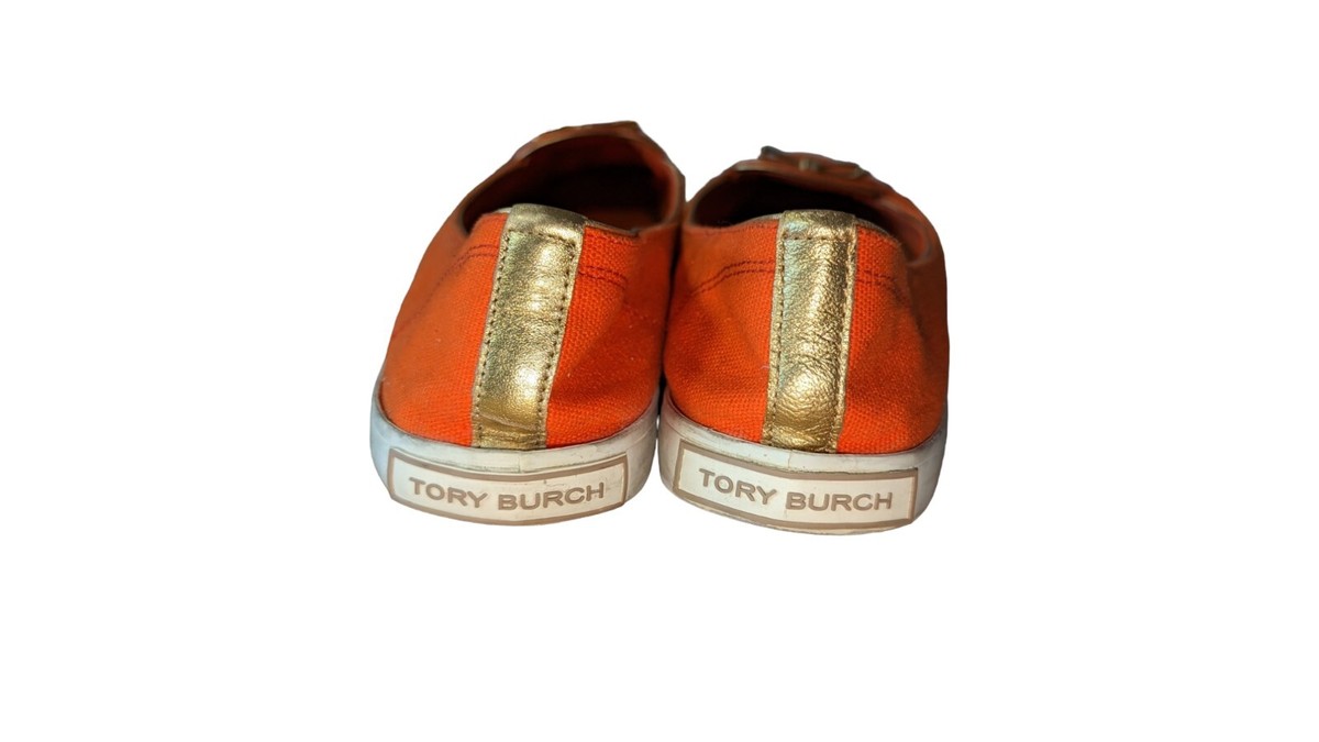 Tory Burch women Dakota Shoes Flats Sneakers Canvas Orange