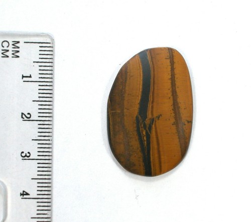 DVH Scenic Tigereye Matte Cabochon w/ Hematite Cab 34x23x5 (2704) - Picture 2 of 3