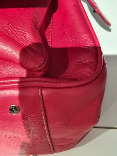 Red Leather Handbag with Silver Metal Turn Lock by Jasper Conran - Picture 20 of 24