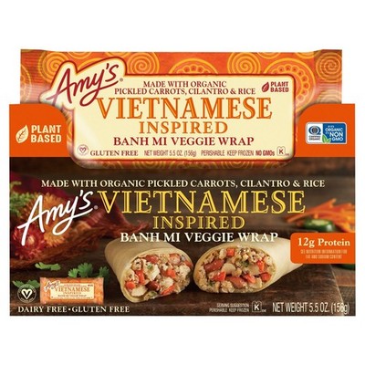 Amy's Vietnamese Inspired Banh Mi Veggie Wrap, 5.5 oz (6 pack)