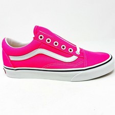 Vans Old Skool Neon Knockout Pink True White Womens Size 5.5 Sneakers