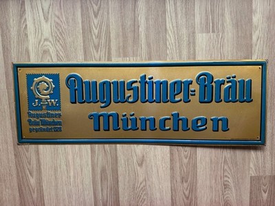 Augustiner Bräu München   Blechschild 30-iger Jahre - top Zustand