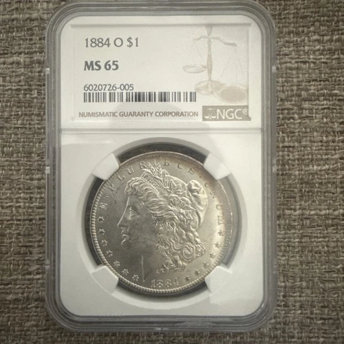 1884-O $1 Morgan Dollar 90% Silver NGC MS65 US Coin with Toning!!