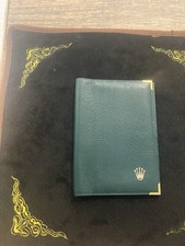 100 Authentic Vintage Rolex Green Leather Card Wallet Passport Holder 68.08.55
