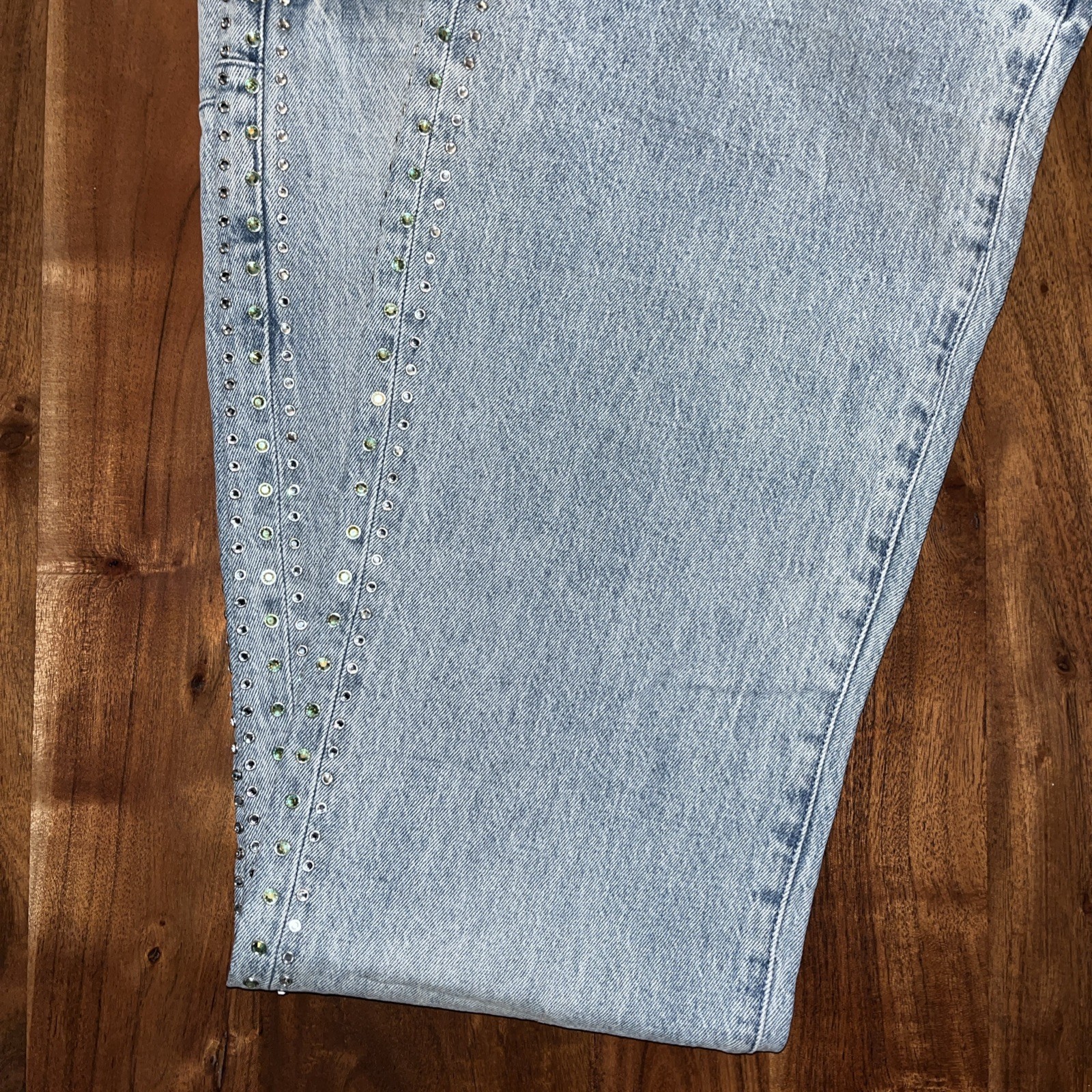 Designer Jeans • Purple Brand Denim Flares Stonewash • S 36x34 • CrystalStudded image 7