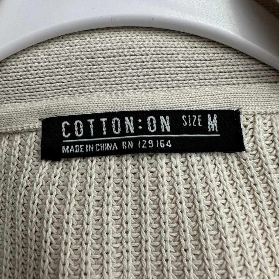 Cardigã feminino de algodão tamanho M frente aberta minimalista neutro camada aconchegante - Imagem 3 de 4