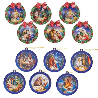 12 Decorazioni Natalizie In Legno Da Dipingere Con Pennarelli, Campanelle E Pompon, Kit Creativo Fai Da Te Per Bambini