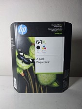 HP 64XL BLACK  Tri-Color Ink - X4D93BN 2-Pack 09/2024 NEW E13 