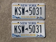 New York License Plate Pair Liberty Excelsior 2021 Set Over 3 Years Old KSW 5031
